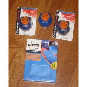 Fiskars HEARTS  FLOWERS LACE 3 In 1 Corner Punch Scrapbooking Texture Plates LOT